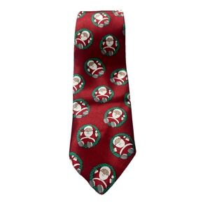 Surrey Christmas Mens‎ Necktie Silk Blend Santa Holiday Tie Vintage Office Work